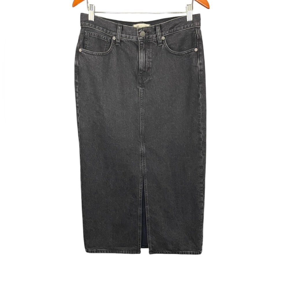 Madewell Denim Mid-Rise Maxi Skirt Lunar Wash NWT - Picture 2 of 15